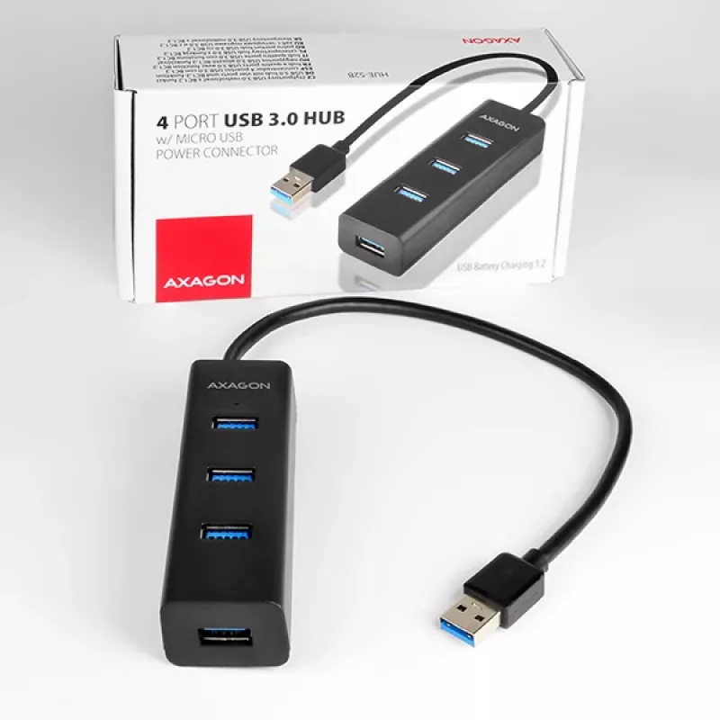 Axagon HUE-S2B 4x USB 3.0 CHARGING Hub, τροφοδοσία μέσω Micro-USB