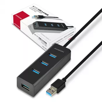Axagon HUE-S2BL 4x USB 3.0 CHARGING Hub με καλώδιο 1,2 m, τροφοδοσία μέσω Micro-USB