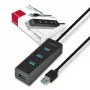 Axagon HUE-S2BL 4x USB 3.0 CHARGING Hub με καλώδιο 1,2 m, τροφοδοσία μέσω Micro-USB