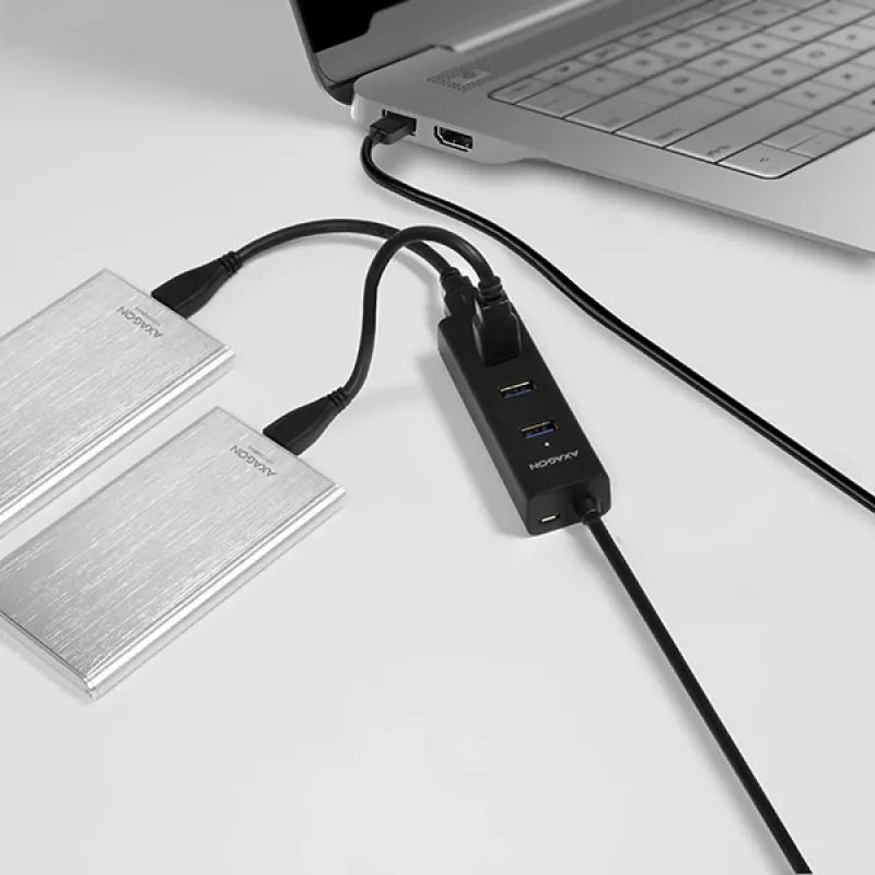 Axagon HUE-S2BL 4x USB 3.0 CHARGING Hub με καλώδιο 1,2 m, τροφοδοσία μέσω Micro-USB