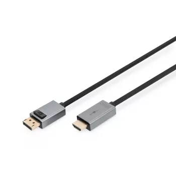 DIGITUS Καλώδιο DP σε HDMI με LED 4K/30Hz, 2m Θήκη αλουμινίου, επιχρυσωμένο, υποστηρίζει 4K30Hz