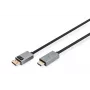 DIGITUS Καλώδιο DP σε HDMI με LED 4K/30Hz, 2m Θήκη αλουμινίου, επιχρυσωμένο, υποστηρίζει 4K30Hz