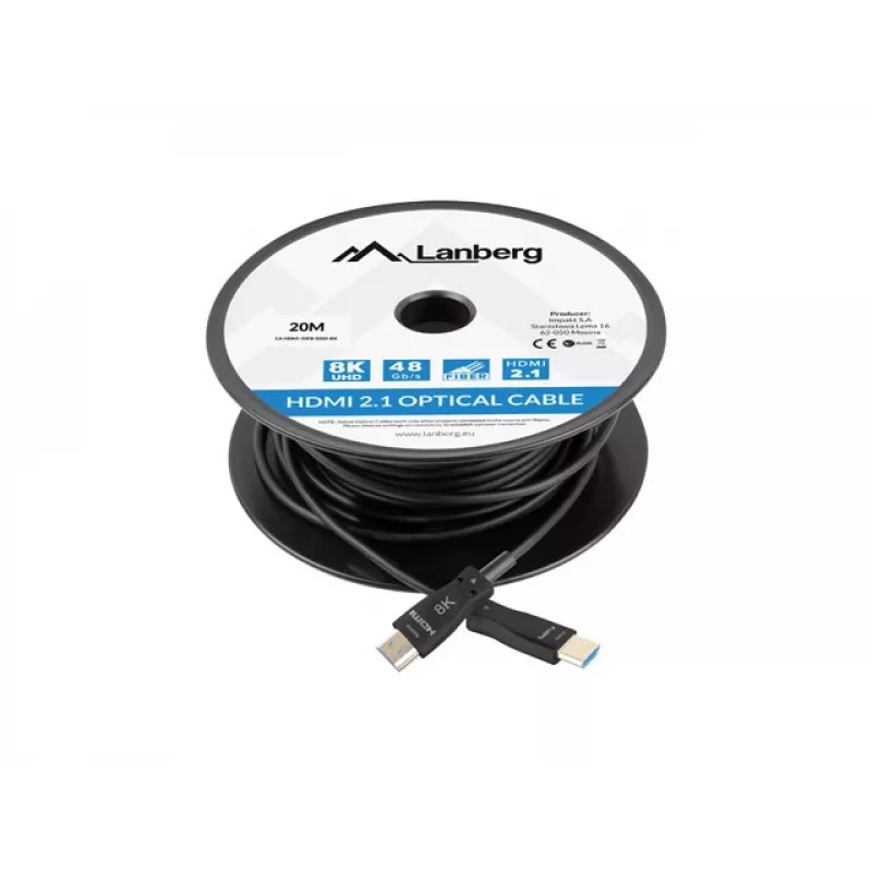 Καλώδιο LANBERG HDMI - M/m v2.1 Optical AOC - 20m Μαύρο
