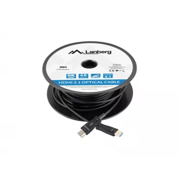 Καλώδιο LANBERG HDMI - M/m V2.1 Optical AOC - 30m Μαύρο