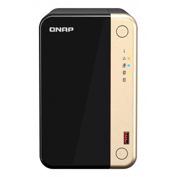 QNAP TS-264 NAS Tower Intel® Celeron® N5095 8 GB 0 TB QNAP QTS Μαύρο, Χρυσό