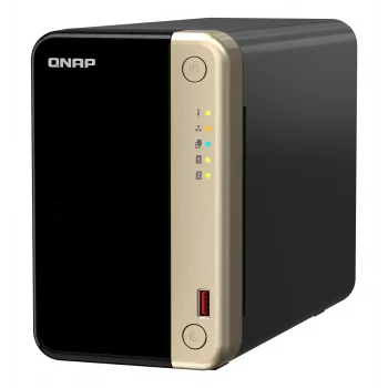 QNAP TS-264 NAS Tower Intel® Celeron® N5095 8 GB 0 TB QNAP QTS Μαύρο, Χρυσό