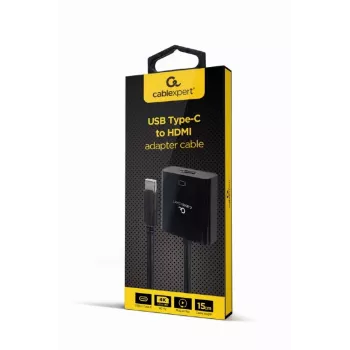 Καλώδιο προσαρμογέα GEMBIRD USB Type-C σε HDMI, 4K@60Hz, 15cm, Μαύρο