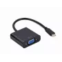 Προσαρμογέας GEMBIRD USB Type-C σε VGA Display, 15 cm, Μαύρος
