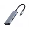 Gembird UHB-U3P1U2P3-01 Hub USB-C, Ασημί