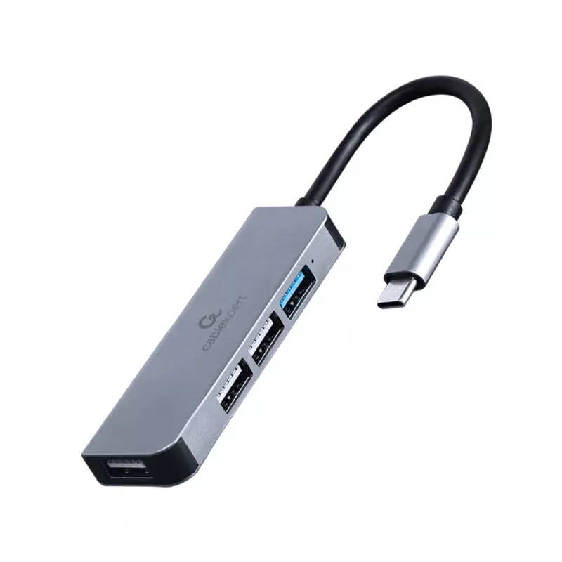 Gembird UHB-U3P1U2P3-01 Hub USB-C, Ασημί