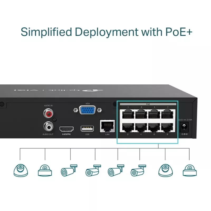 TP-Link VIGI 8-Κανάλι PoE+ Καταγραφικό Βίντεο Δικτύου