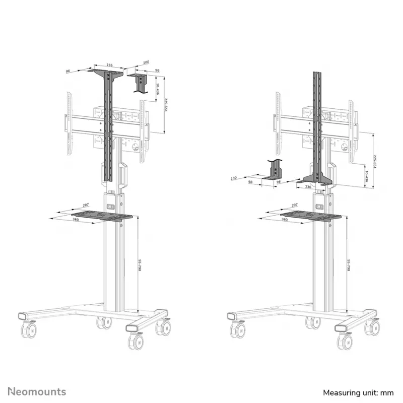 Neomounts Select AFLS-825BL1 κιτ βίντεο και πολυμέσων (ράφι κάμερας, ράφι AV, προσαρμογέας Logitech Rally Bar (Mini)) για FL50S-825BL1, έως 9 kg, ατσάλι, μαύρο