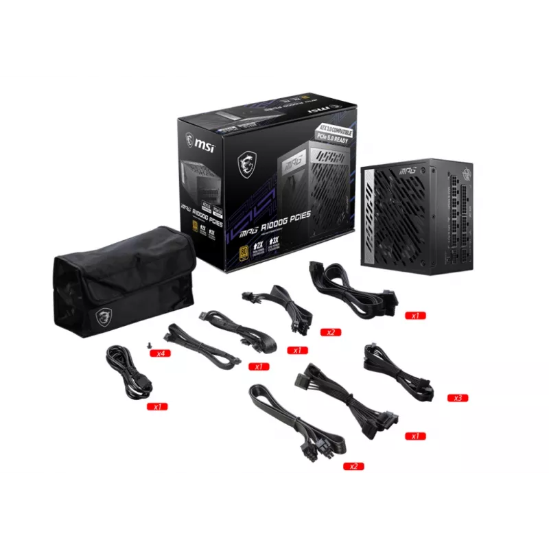 Τροφοδοτικό MSI MPG A1000G PCIE5 1000 W 20+4 pin ATX ATX μαύρο