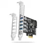 Κάρτα PCIe Axagon PCEU-43RS - 4x θύρα USB 5 Gbps, διπλή τροφοδοσία, Renesas PD720201, SP & LP