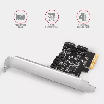 Axagon PCES-SA4X4 PCIe Controller - 4x εσωτερική θύρα SATA 6G, ASM1164, SP & LP