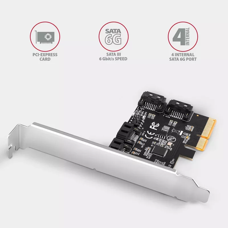 Axagon PCES-SA4X4 PCIe Controller - 4x εσωτερική θύρα SATA 6G, ASM1164, SP & LP