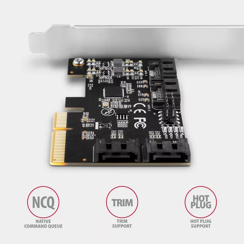 Axagon PCES-SA4X4 PCIe Controller - 4x εσωτερική θύρα SATA 6G, ASM1164, SP & LP