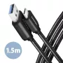 Καλώδιο USB Axagon BUCM3-AM15AB USB 3.2 Gen 1 1,5m USB-C USB-A Μαύρο