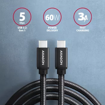 Καλώδιο USB Axagon BUCM3-CM15AB 1,5 m USB 3.2 Gen 1 Μαύρο