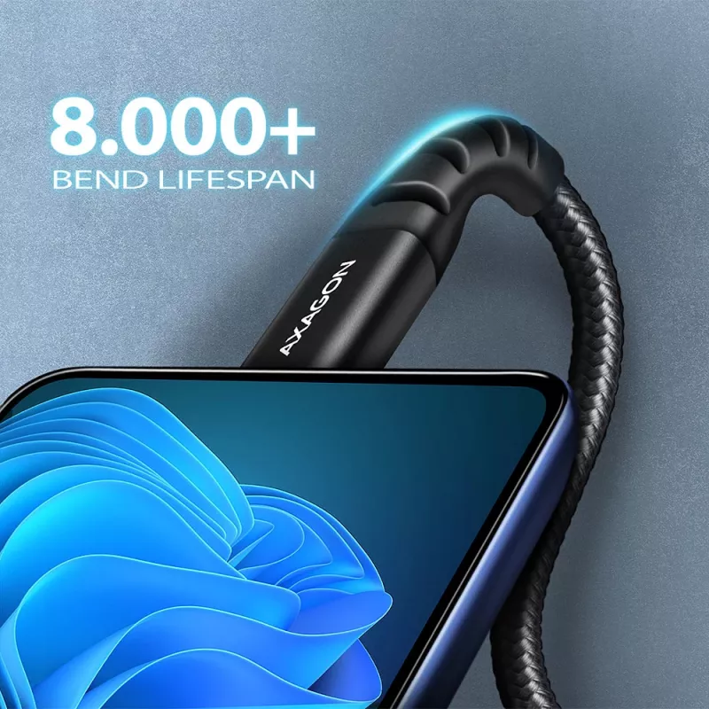 Καλώδιο USB Axagon BUCM-AM15AB USB 2.0 1,5 m USB A USB C Μαύρο