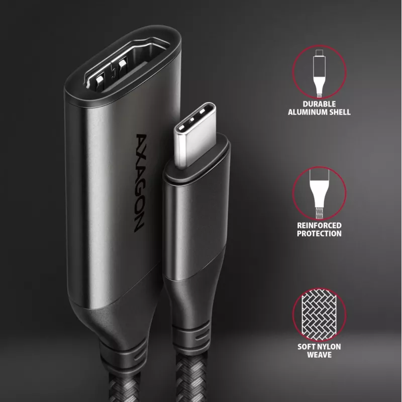 Axagon RVC-HI2M Προσαρμογέας USB-C -> HDMI 2.0a 4K/60Hz HDR10
