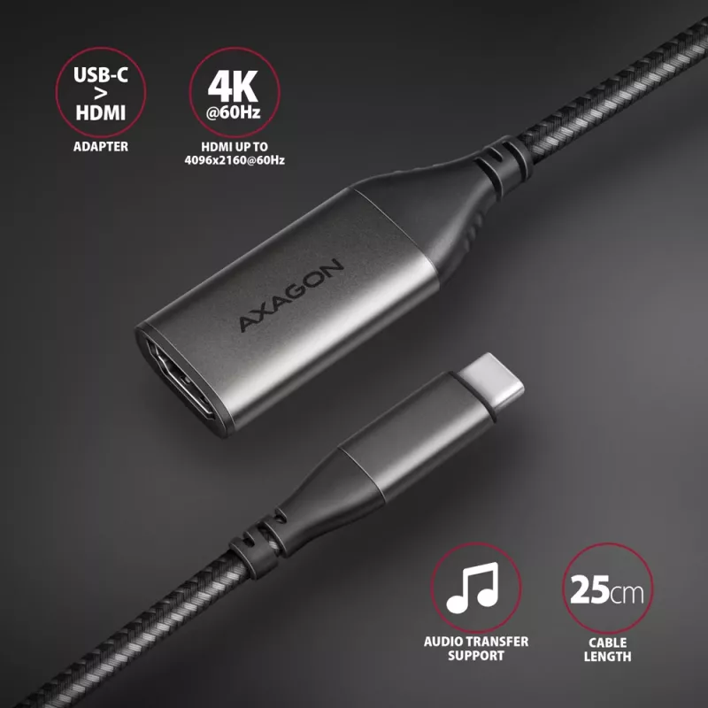 Axagon RVC-HI2M Προσαρμογέας USB-C -> HDMI 2.0a 4K/60Hz HDR10