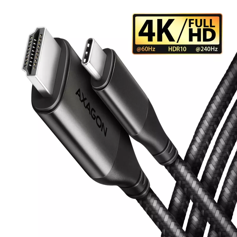 Axagon RVC-HI2MC Καλώδιο USB-C -> HDMI 2.0a 1,8m, 4K/60Hz HDR10