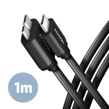 Καλώδιο USB Axagon BUMM3-CM10AB Micro-USB B σε USB C 1m Μαύρο