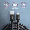 Axagon BUMM-AM10AB HQ Καλώδιο Micro USB <-> USB-A, 1m, USB 2.0, 2,4A, ALU, πλεκτό, μαύρο