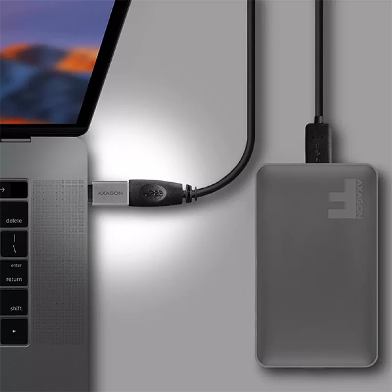 Axagon RUCM-AFA Προσαρμογέας USB-C (M) -> USB-A (F), USB 3.2 Gen 2, 3A, ALU