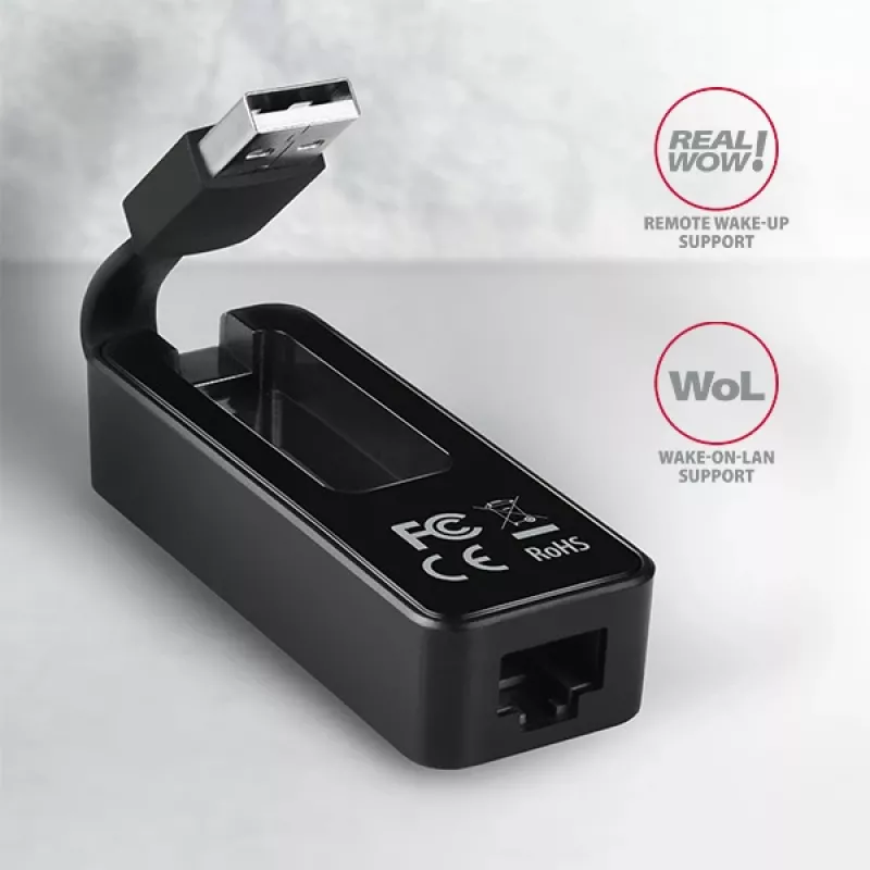 AXAGON ADE-XR προσαρμογέας USB 2.0 Type-A σε Fast Ethernet 10/100, RJ-45, Realtek RTL8152, μαύρος, 23 g
