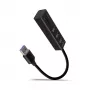 Axagon HMA-CR3A Μεταλλικό USB 3.2 Gen 1 Multi-Port Hub με τρεις θύρες USB και αναγνώστη καρτών