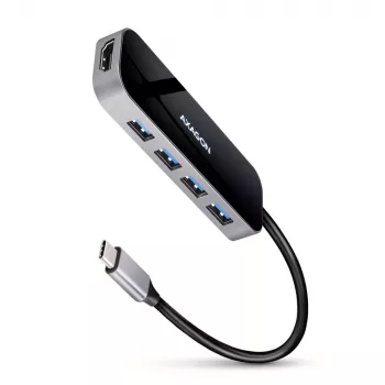 Axagon HMC-6H4A USB 3.2 Gen 1 Hub, 4x USB-A, HDMI 4K/30Hz, PD 100W, καλώδιο USB-C 20 cm