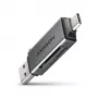 Axagon CRE-DAC USB-C+ USB-A 5 Gbps MINI 2-Slot & LUN Αναγνώστης καρτών SD/microSD USB 3.0 Type-A/Type-C Γκρι