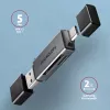 Axagon CRE-DAC USB-C+ USB-A 5 Gbps MINI 2-Slot & LUN Αναγνώστης καρτών SD/microSD USB 3.0 Type-A/Type-C Γκρι