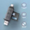 Axagon CRE-DAC USB-C+ USB-A 5 Gbps MINI 2-Slot & LUN Αναγνώστης καρτών SD/microSD USB 3.0 Type-A/Type-C Γκρι