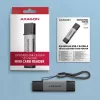 Axagon CRE-DAC USB-C+ USB-A 5 Gbps MINI 2-Slot & LUN Αναγνώστης καρτών SD/microSD USB 3.0 Type-A/Type-C Γκρι