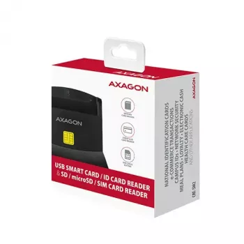Axagon CRE-SM2 Αναγνώστης 스마트 καρτών USB 2.0 Μαύρο καλώδιο 1,3m