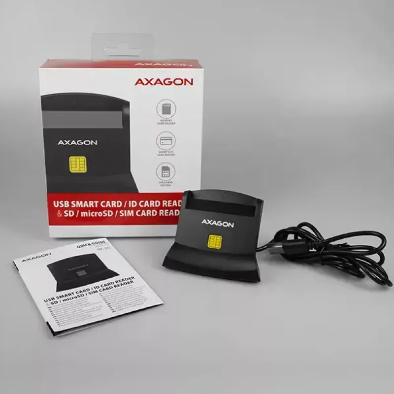 Axagon CRE-SM2 Αναγνώστης 스마트 καρτών USB 2.0 Μαύρο καλώδιο 1,3m
