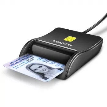 Axagon CRE-SM3N Επίπεδος αναγνώστης 스마트 καρτών/ID USB-A, USB 2.0, 1,3 m, Μαύρο, 57 g