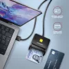 Axagon CRE-SM3N Επίπεδος αναγνώστης 스마트 καρτών/ID USB-A, USB 2.0, 1,3 m, Μαύρο, 57 g