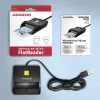 Axagon CRE-SM3N Επίπεδος αναγνώστης 스마트 καρτών/ID USB-A, USB 2.0, 1,3 m, Μαύρο, 57 g