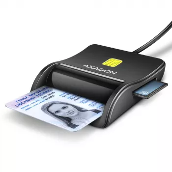 Axagon CRE-SM3SD Επίπεδος αναγνώστης 스마트 καρτών & SD/microSD/SIM Indoor USB 2.0 Μαύρο