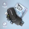 Axagon CRE-SMP2A Αναγνώστης καρτών USB Smartcard & SD/microSD/SIM PocketReader Indoor USB Type-A/USB Type-C Μαύρο