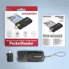Axagon CRE-SMP2A Αναγνώστης καρτών USB Smartcard & SD/microSD/SIM PocketReader Indoor USB Type-A/USB Type-C Μαύρο