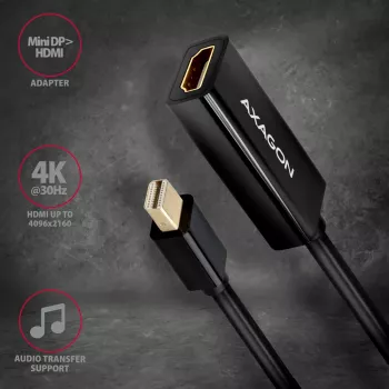 Axagon RVDM-HI14N Προσαρμογέας Mini DisplayPort -> HDMI 1.4 4K/30Hz
