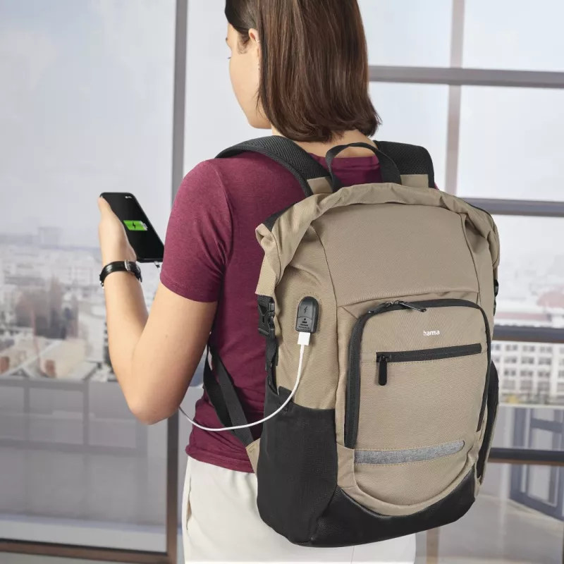 Hama Terra 39,6 cm (15,6 ίντσες) Σακίδιο Μπεζ, Μαύρο