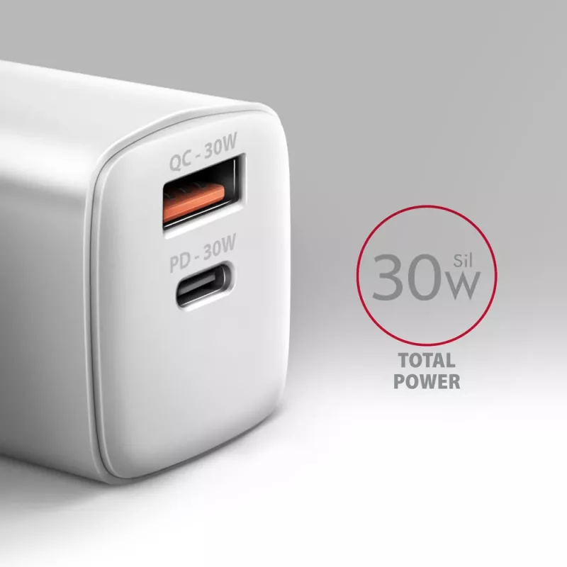 Φορτιστής Axagon ACU-PQ30W QC3.0 30W USB-C Λευκό