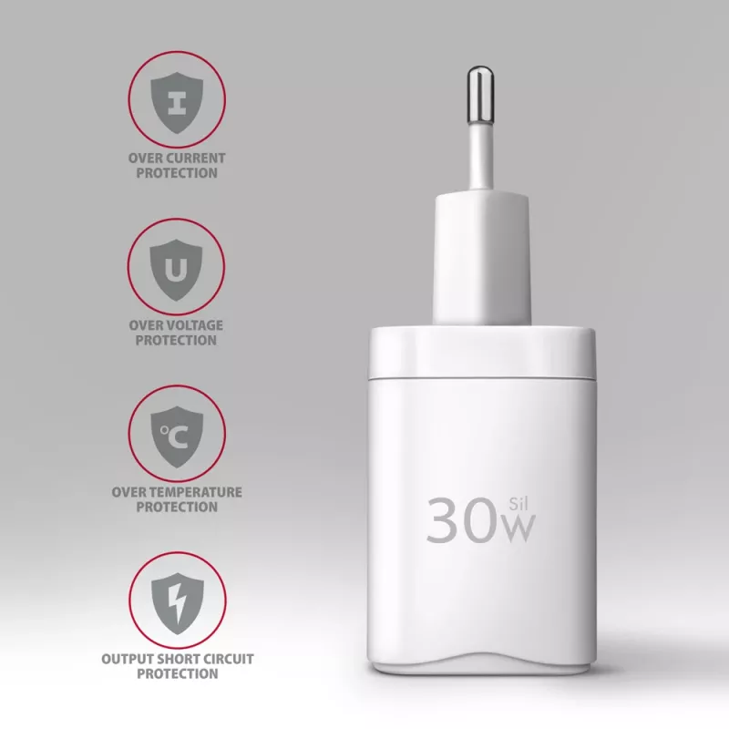 Φορτιστής Axagon ACU-PQ30W QC3.0 30W USB-C Λευκό