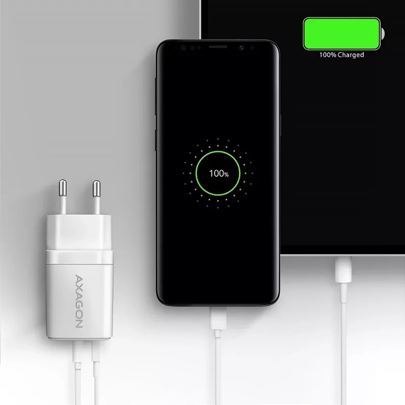 Φορτιστής Axagon ACU-PQ30W QC3.0 30W USB-C Λευκό